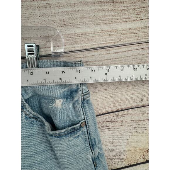 Kancan Delta Mid Rise Boyfriend Jeans Junior 13 Blue Light Wash Denim Distressed - Picture 10 of 11